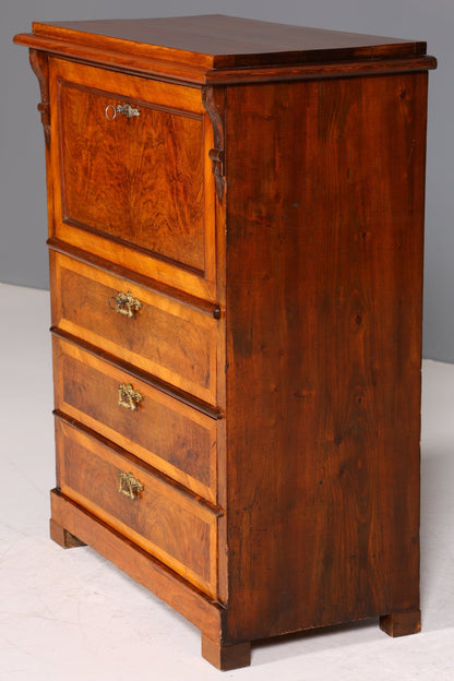 Stilvoller Gründerzeit Sekretär Vertiko Highboard Louis Philippe Kommode um 1880