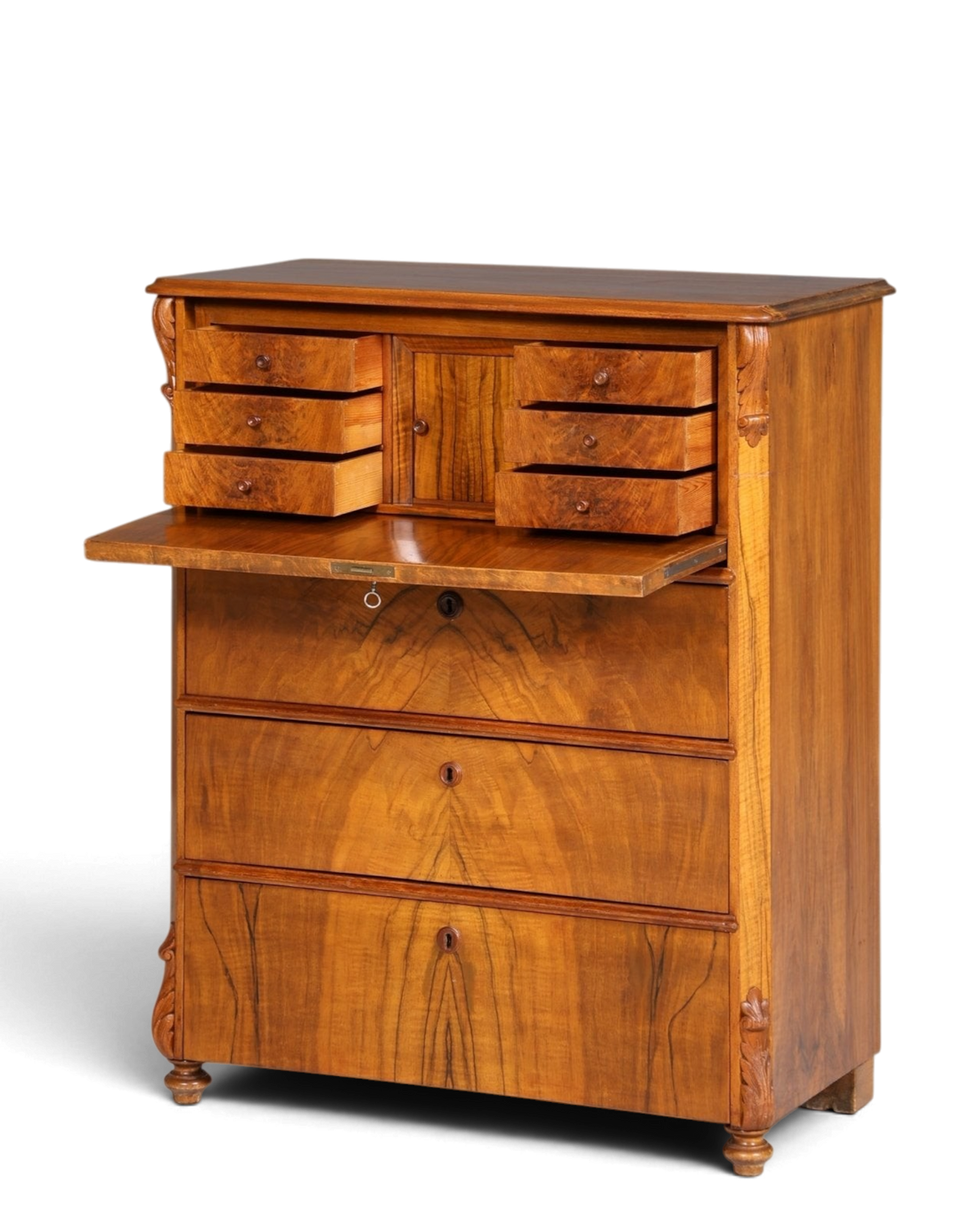 Stilvoller Louis Philippe Sekretär Biedermeier Vertiko Jugendstil Antik Kommode um 1880 Schreibkommode