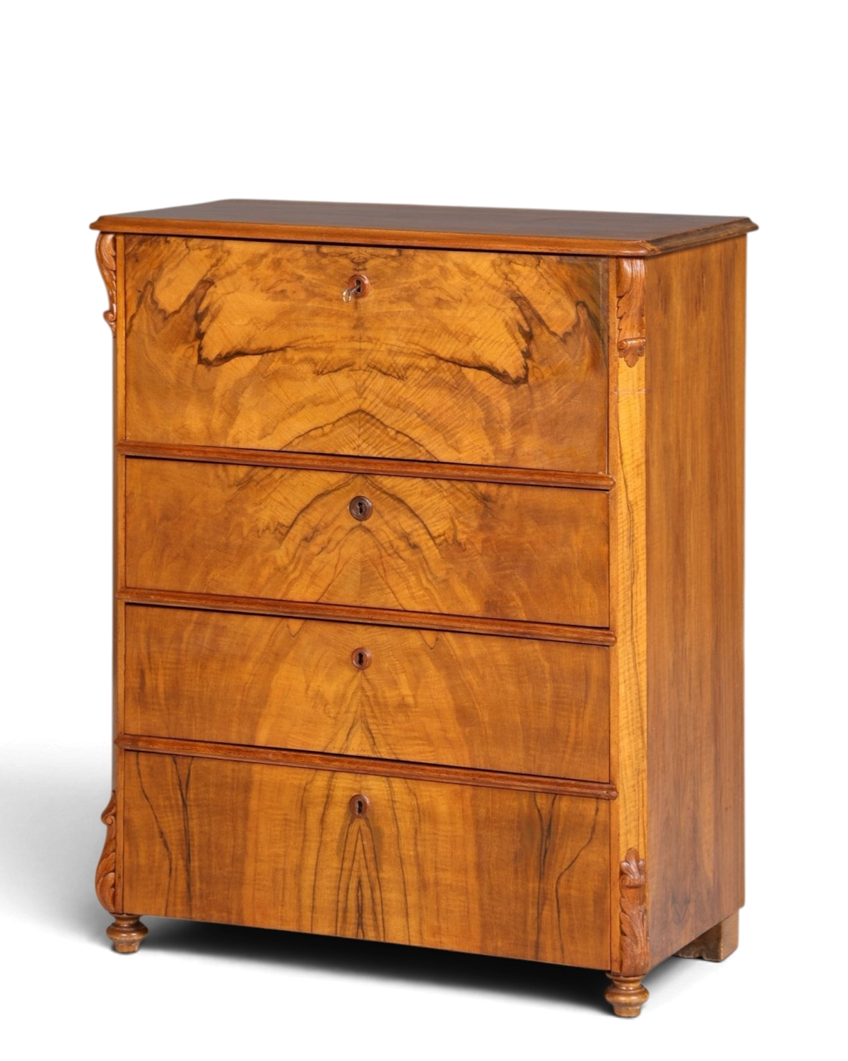 Stilvoller Louis Philippe Sekretär Biedermeier Vertiko Jugendstil Antik Kommode um 1880 Schreibkommode