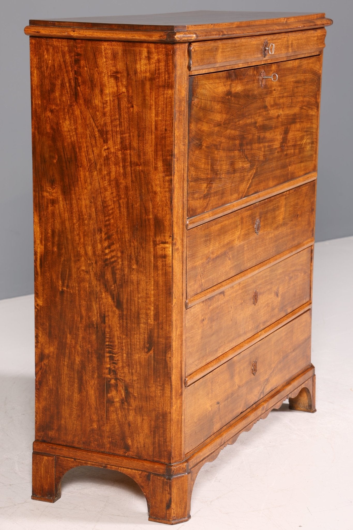 Stilvoller Louis Philippe Sekretär Vertiko Gründerzeit Kommode um 1880 Schreibkommode