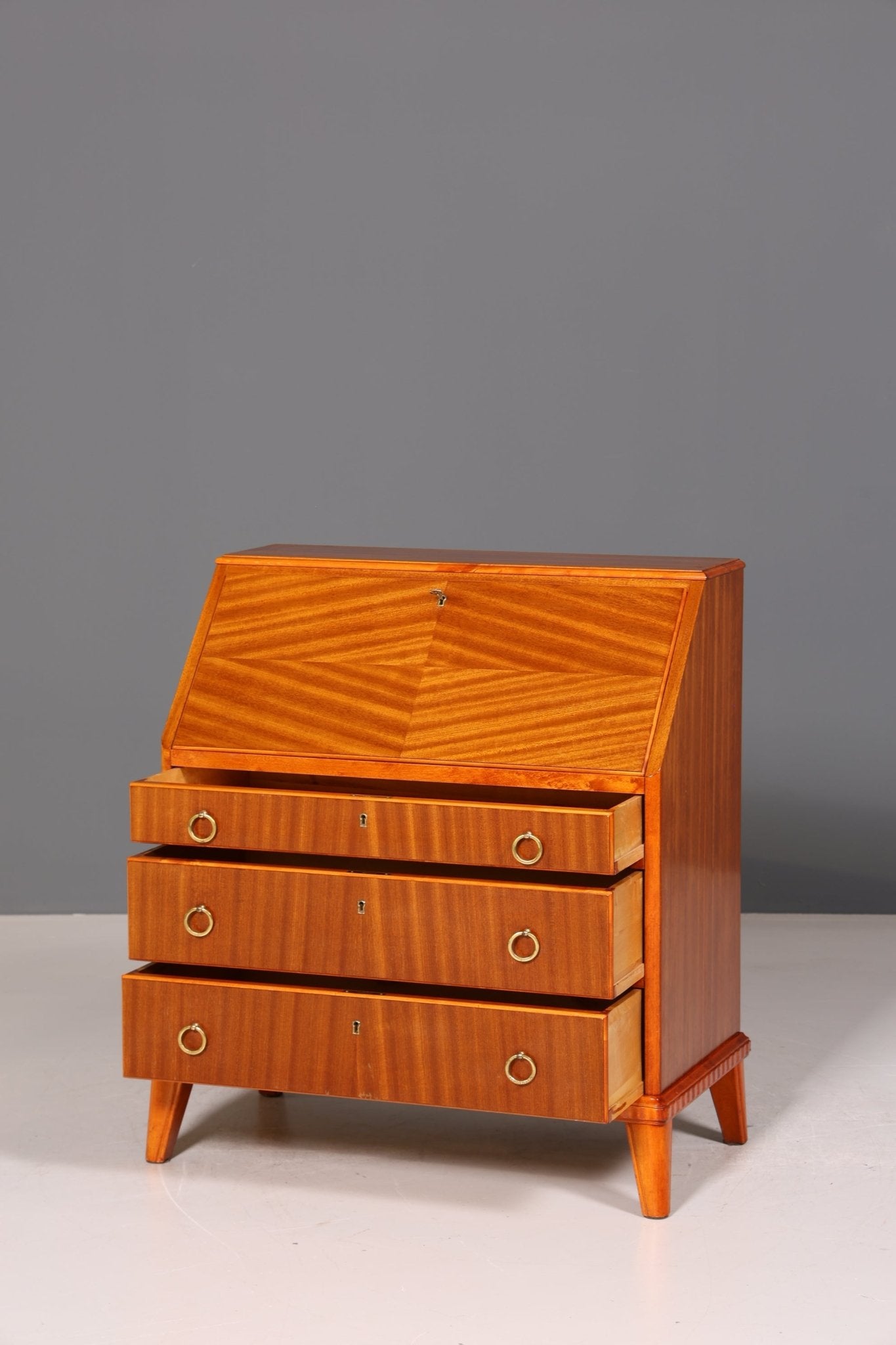 Stilvoller Mid Century Sekretär Vintage Büro Schrank Retro Kommode Office Secretary 60s