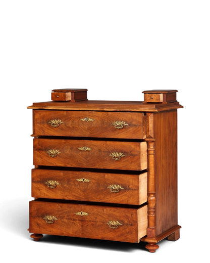 Wunderschöne Gründerzeit Kommode Louis Philippe Vertiko Nussbaum Sideboard um 1880