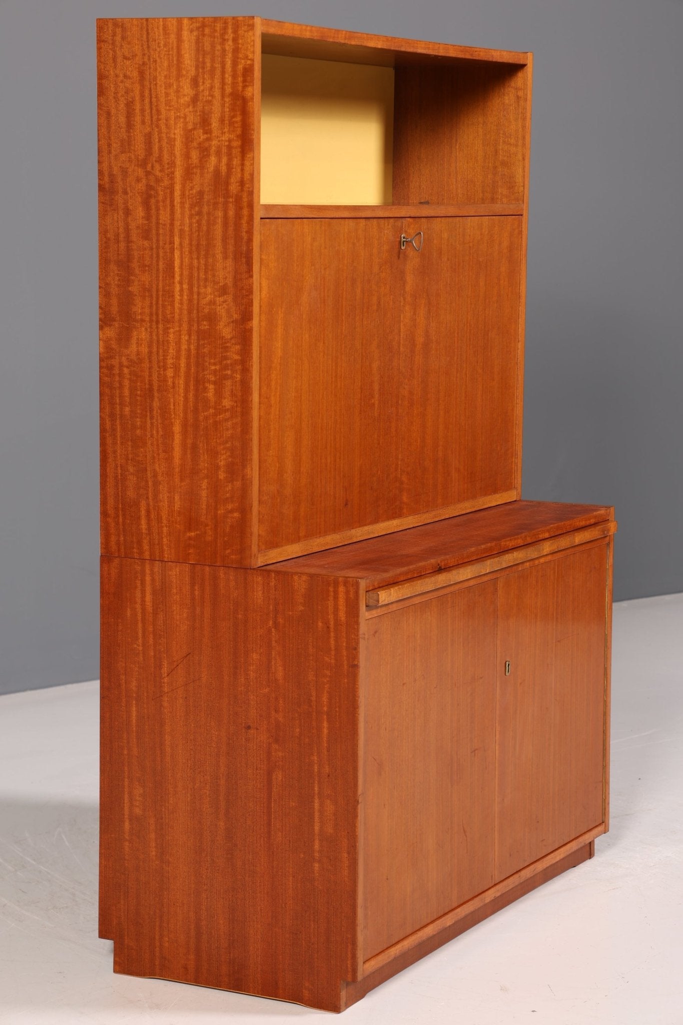 Wunderschöner Mid Century Schrank Vintage Highboard Sekretär Holz Regal Retro Vertiko 60s