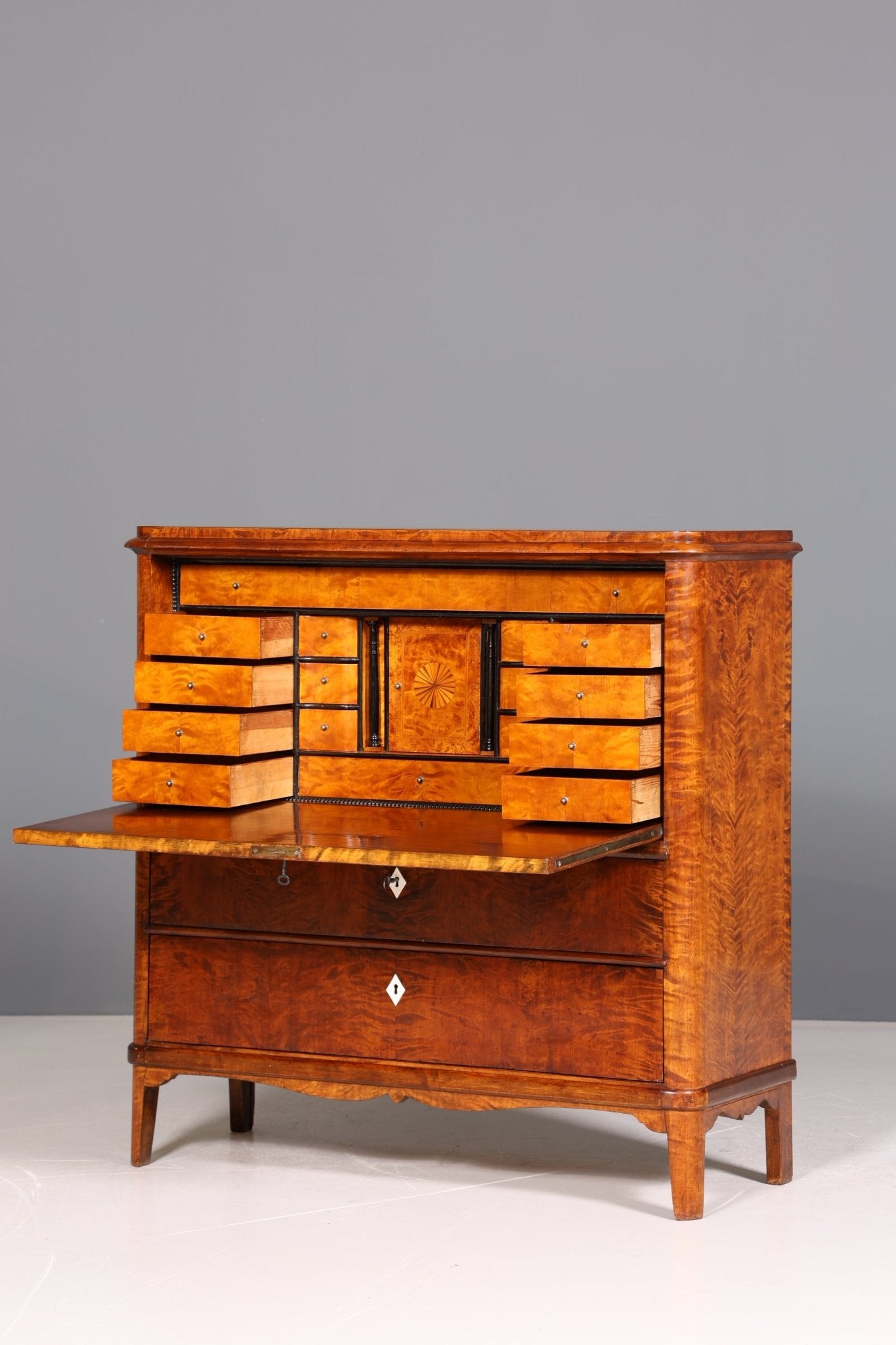 Wunderschöner Original Biedermeier Sekretär um 1860 Kommode Antik Bürokommode